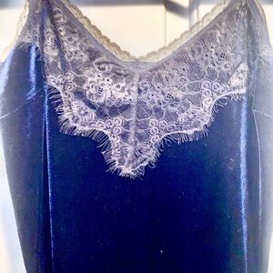 Bershka  blue  velour adorned with Lace